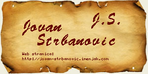 Jovan Štrbanović vizit kartica